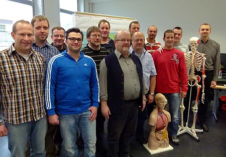 Bildunterschrift: Die Seminarteilnehmer des neuen Seminars „Dozent im Rettungsdienst“