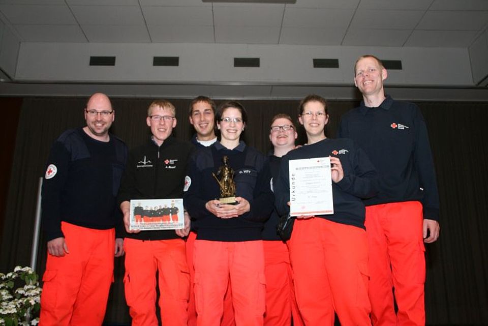 Siegergruppe Siegen-Süd I aus dem Kreisverband Siegen-Wittgenstein e.V. vl. Jan Gräbener, Alexander Bassil, Christian Diehl, Caroline Vitt, Thimo Bassil, Jessica Sturm, Thomas Hein